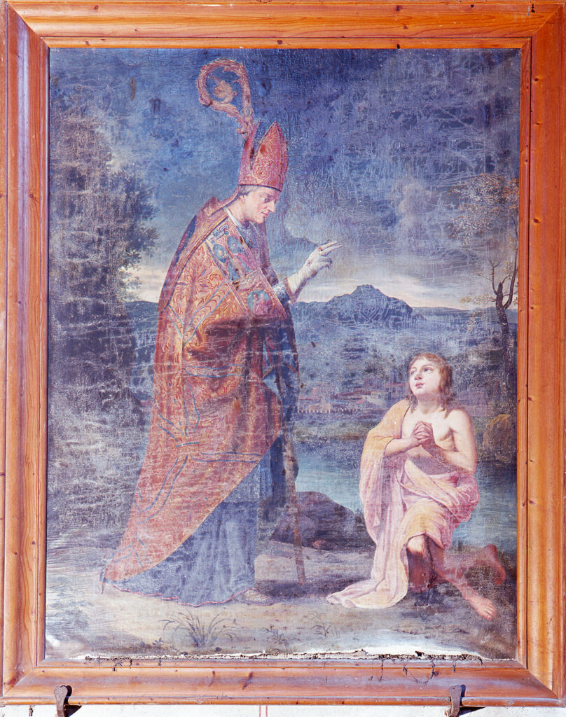 Montmorillon, église Notre-Dame. Tableau : saint Hilaire ressuscitant l’Enfant.